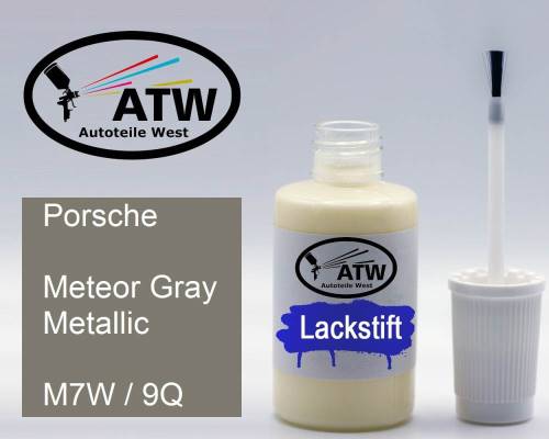 Porsche, Meteor Gray Metallic, M7W / 9Q: 20ml Lackstift, von ATW Autoteile West.
